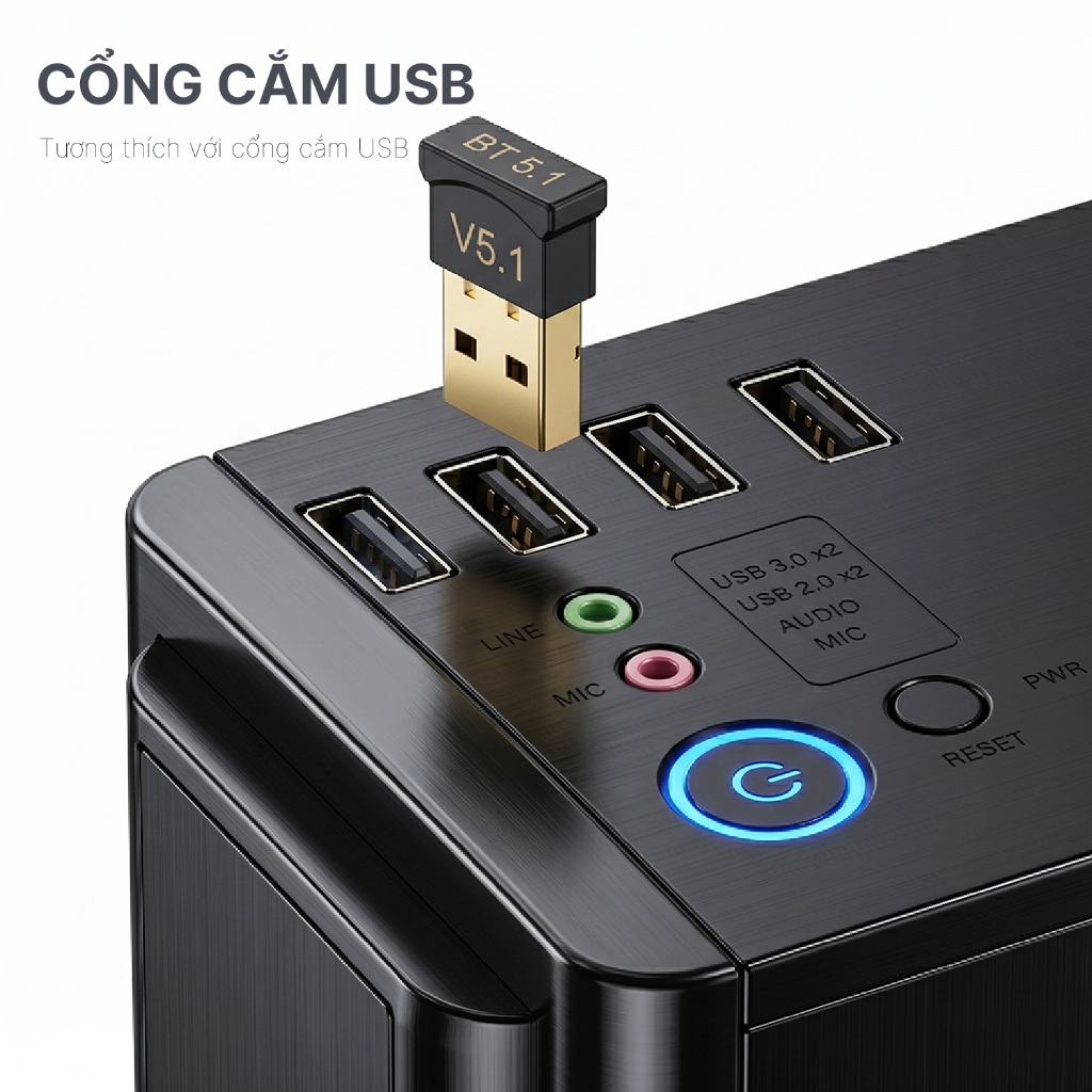 USB Bluetooth 5.1 dành cho PC - Bộ chuyển đổi Bluetooth USB nhỏ gọn tiện dụng - BCD | BigBuy360 - bigbuy360.vn