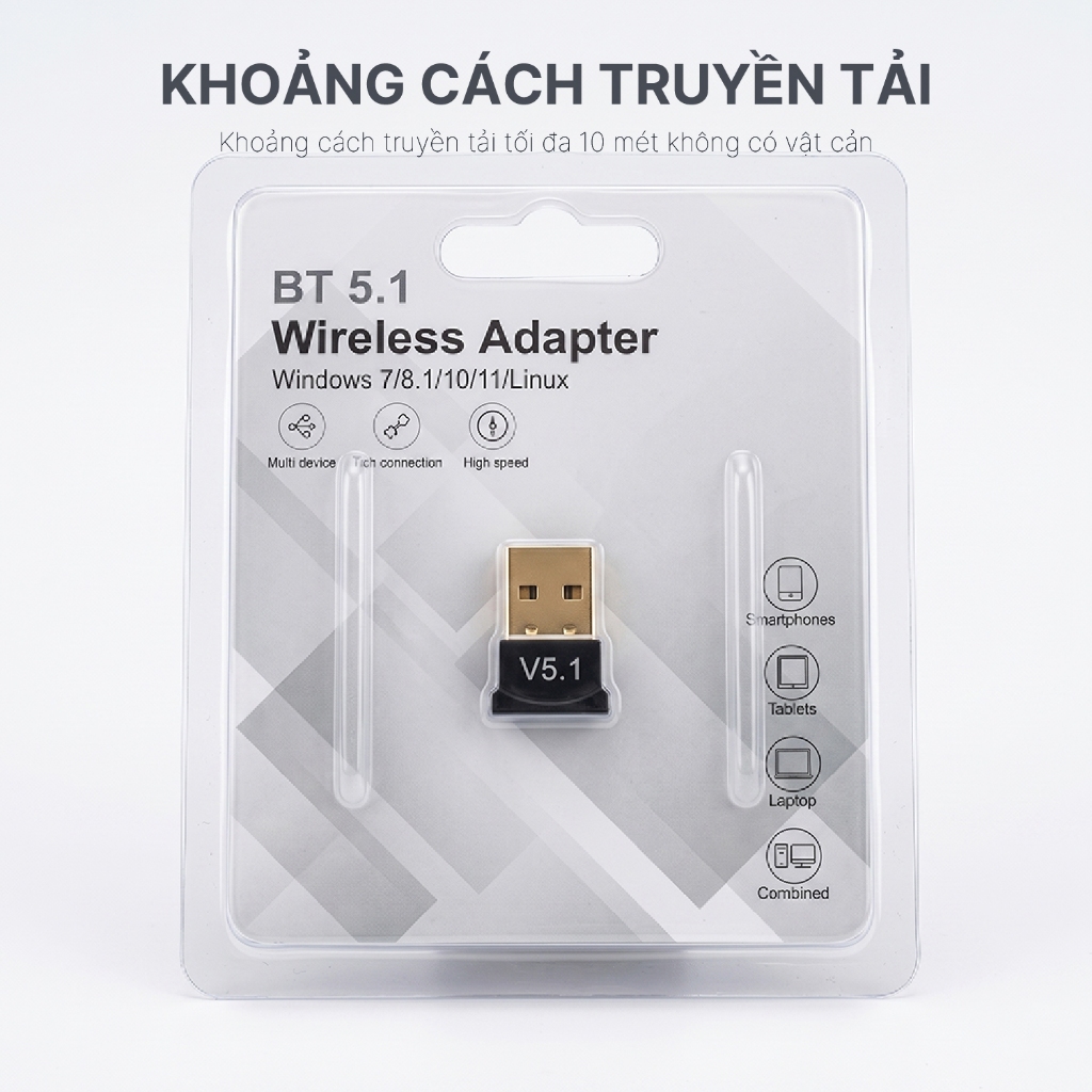 USB Bluetooth 5.1 dành cho PC - Bộ chuyển đổi Bluetooth USB nhỏ gọn tiện dụng - BCD | BigBuy360 - bigbuy360.vn