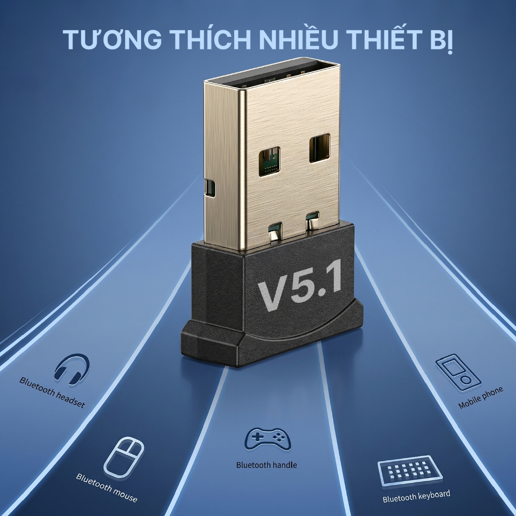 USB Bluetooth 5.1 dành cho PC - Bộ chuyển đổi Bluetooth USB nhỏ gọn tiện dụng - BCD | BigBuy360 - bigbuy360.vn