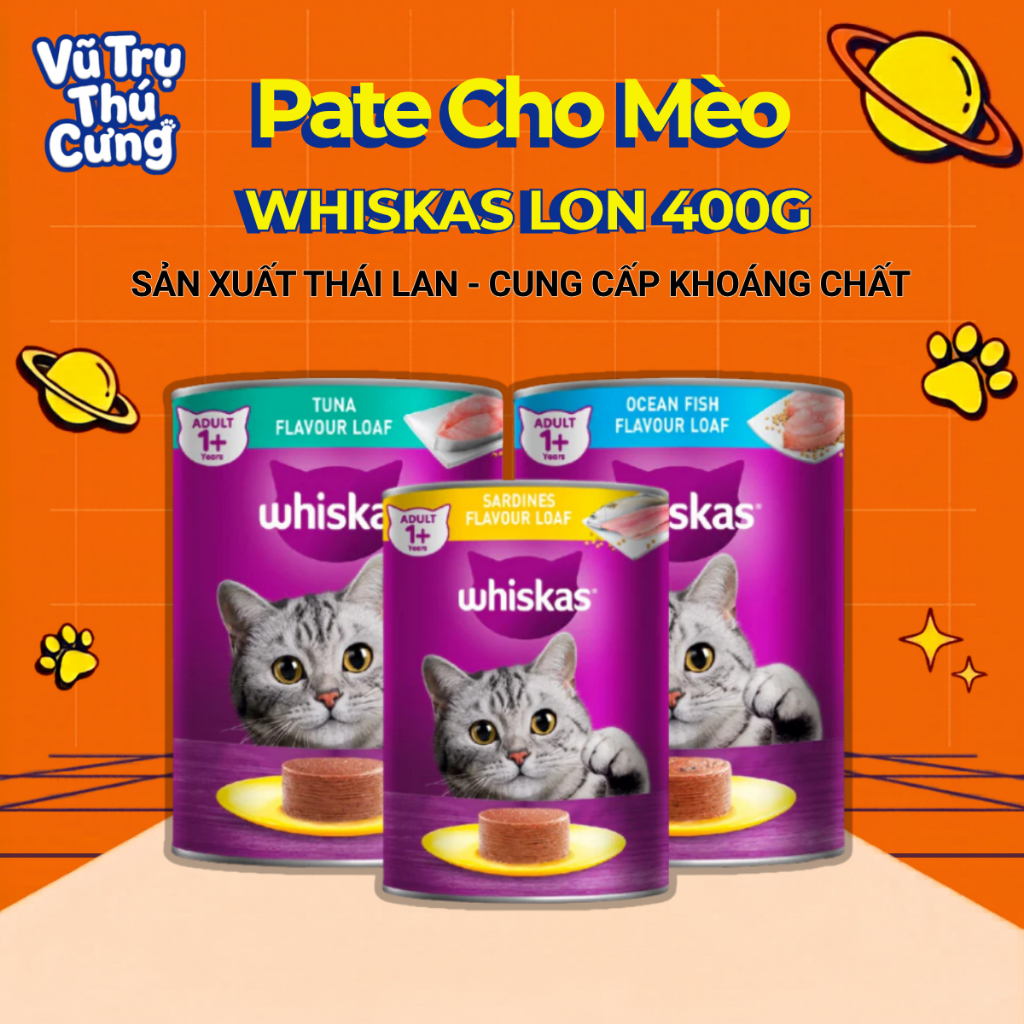 Pate Lon Whiskas cho Mèo trưởng thành 400g
