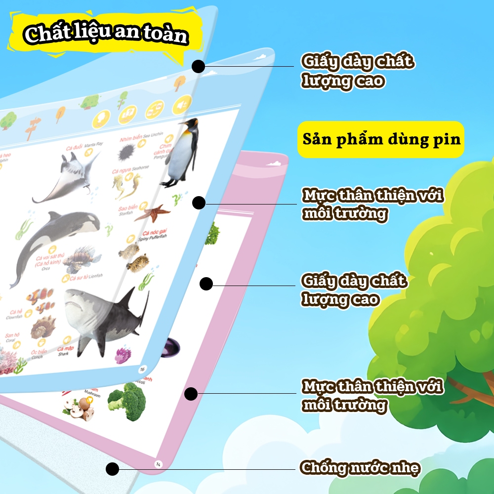 Anh đồ chơi học tập tương tác cho bé trai và bé gái 1+ tuổi đồ chơi giáo dục song ngữ Việt Anh phát âm chuẩn có âm thanh