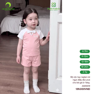 Bộ Cộc Bé Gái Anminaza Lovely Day Đi Học, Đi Chơi Vải Petit Co Dãn Mát Mẻ AMIA0519
