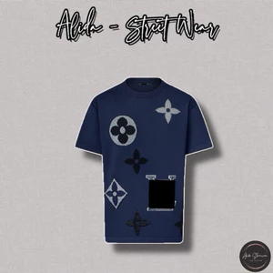 ⚡️[Hight Quality] Áo Phông Len Nam Nữ \/ Graphic Ready Navy - Điểm Nhấn Dệt Hoa To Thêu Nổi Cao Cấp Thanh Lịch