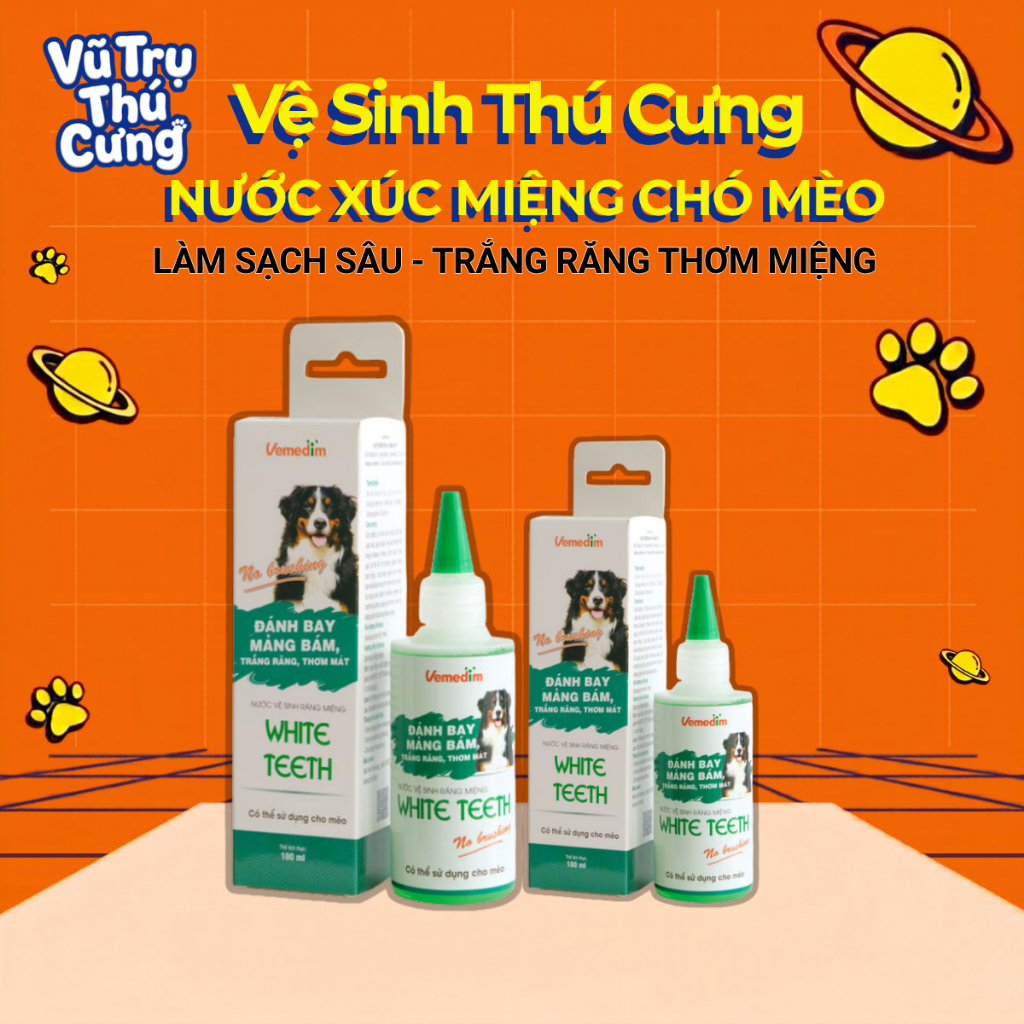 Dung Dịch Vệ Sinh Răng Miệng Cho Thú Cưng Vemedim 100ml