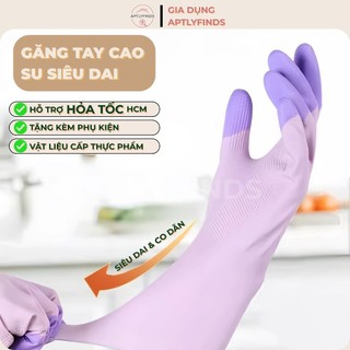 Găng Tay Cao Su Rửa Chén APTLYFINDS - Siêu Dai, Chống Trơn Trượt, Rửa Bát