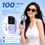 Quạt Cầm Tay Tích Điện Mini Tốc Độ Gió Siêu Mạnh Pin 3000-5000mAh, Quạt Sò Lạnh Gập Gọn Có Đèn Pin