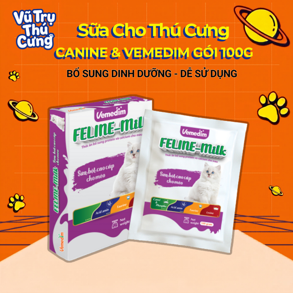 Sữa Cho Mèo Feline Milk Gói 100g Cung Cấp Dinh Dưỡng Cho Mèo