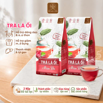 [TLO-02] Trà Lá Ổi Atiso Đỏ Trà Mộc Lành 60 Túi Lọc, Trà Búp Ổi Non - Đậm Vị, Hỗ Trợ Ki, Tiêu Hoá, Kiểm Soát Đường