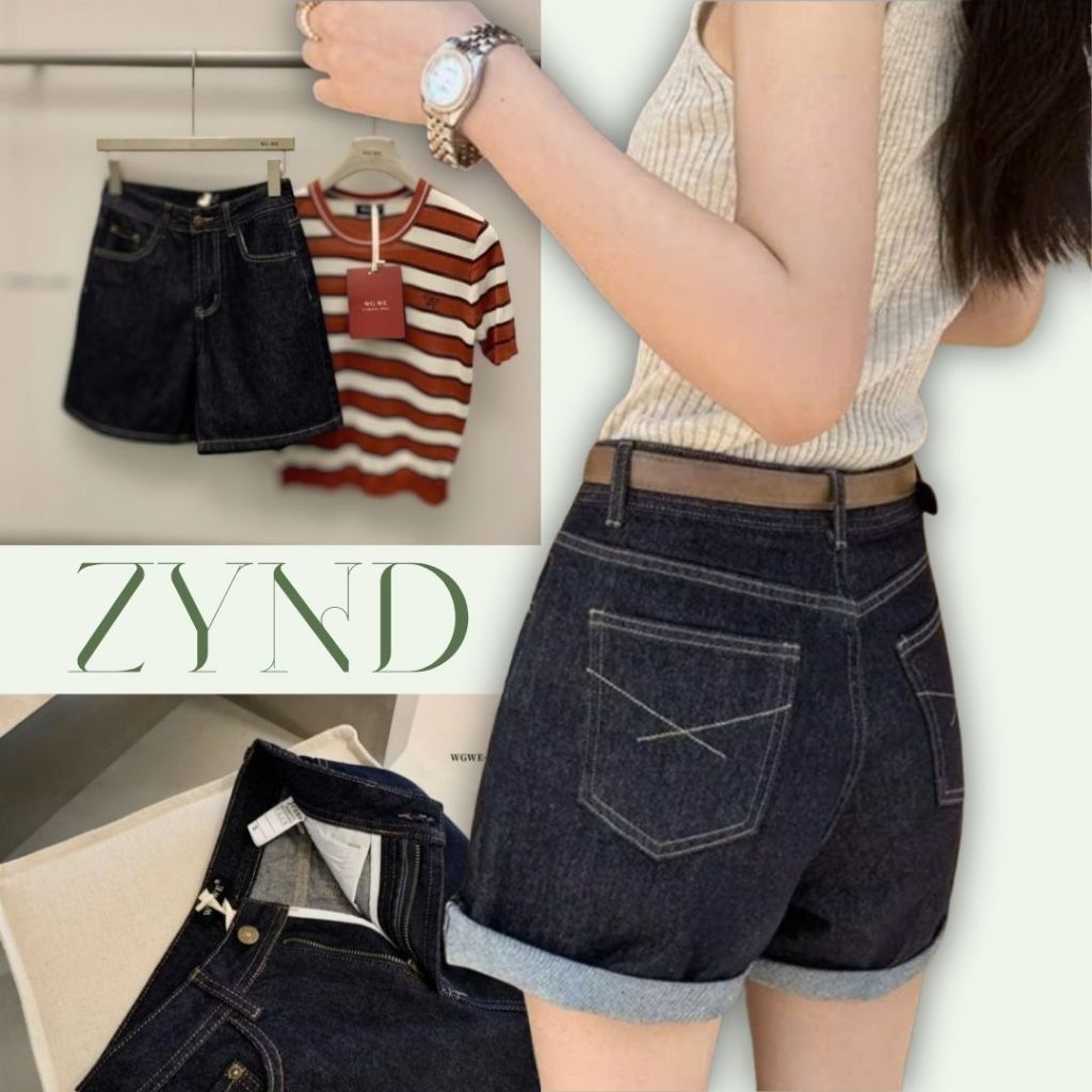 [NEW] Quần Short Jean ZYND - Quần short denim xanh đậm BIGSIZE cúc cài họa tiết tôn eo mông phối đồ cực đẹp DĐ-M8748