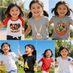 {SUPER SALE} Áo Phông Bé Gái Cotton Mềm Mịn In Hình Dễ Thương, Áo Thun Bé Gái Ngắn Tay Cho Bé 8-20kg (1-6 Tuổi)