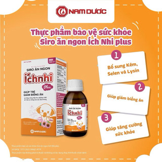 Thực phẩm bảo vệ sức khỏe Siro ăn ngon Ích Nhi Plus, lọ 100 ml, hỗ trợ trẻ ăn ngon-hỗ trợ nâng cao sức đề kháng