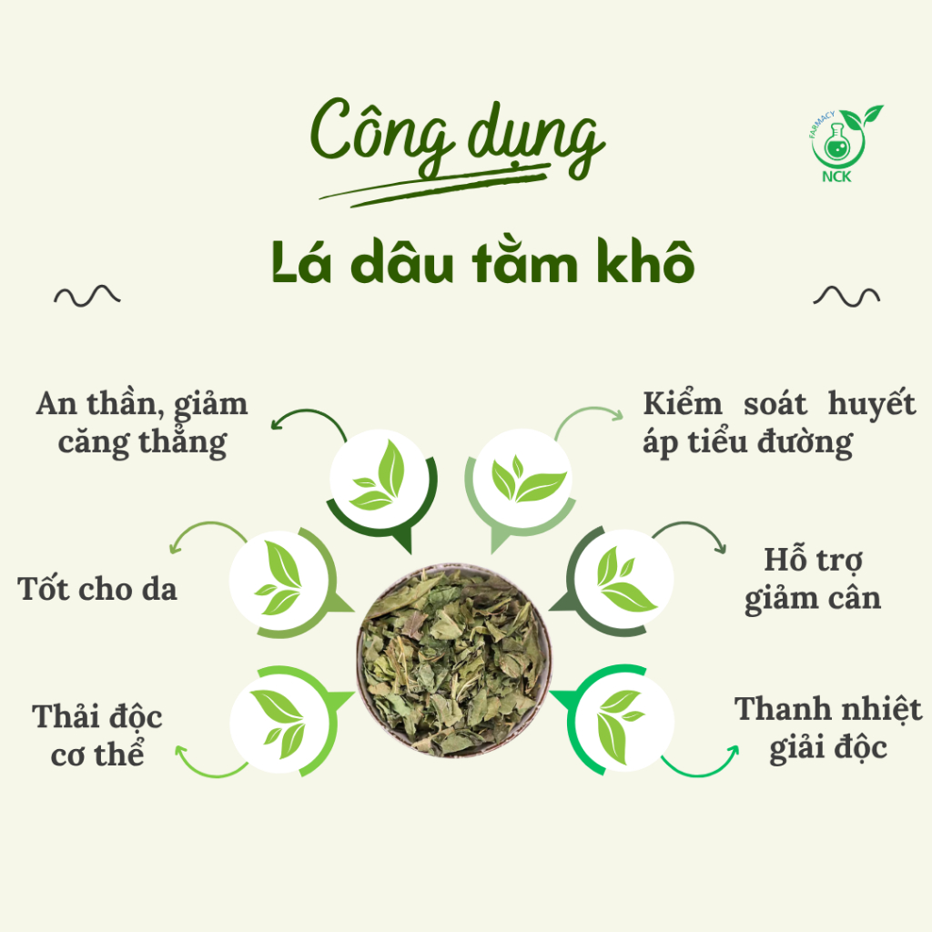 [NCK Farmacy] Lá Dâu Tằm Khô Sấy Lạnh Pha Trà, Thanh Nhiệt Giải Độc, Hỗ Trợ Làm Mát Cơ Thể