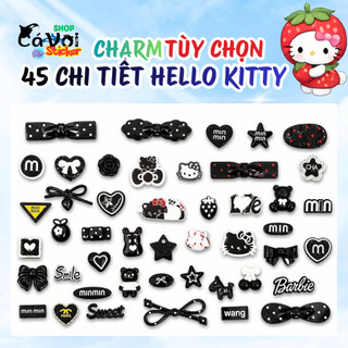CHARM TÙY CHỌN 45 CHI TIẾT NƠ CHẤM BI VÀ HELLO KITTY CUTE- TONE TRẮNG- ĐEN SANG XỊN MINI XINH XẮN HOT TREND 2026