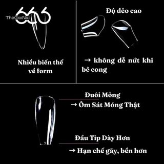 Tip Úp Móng HSM Tem Vàng 500pcs Không Vết Nối Seamless Full Cover Nail Tips – Tip Mềm Dẻo, Ôm Form Chuẩn THEGIOINAIL666