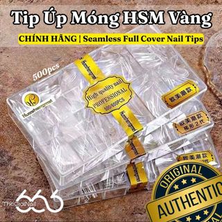 Tip Úp Móng HSM Tem Vàng 500pcs Không Vết Nối Seamless Full Cover Nail Tips – Tip Mềm Dẻo, Ôm Form Chuẩn THEGIOINAIL666