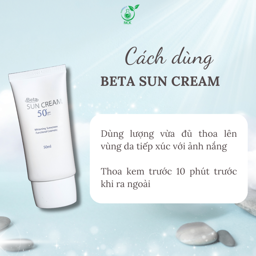 [NCK Farmacy]Kem Chống Nắng BETA SUN CREAM Bảo Vệ Da Trước Tia UV Ngăn Sạm Da, Dưỡng Da Hàng Ngày