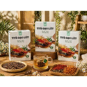 Combo 03 Hộp Trà Gạo Lứt(20 gói) Combo Trà Gạo Lứt Túi Lọc Mix Mix Hoa Nhài, Cỏ Ngọt, Vừng Đen, Đông trùng....có Vat đủ
