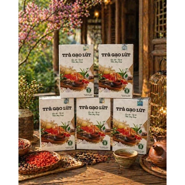 Combo 05 Hộp Trà Gạo Lứt(20 gói) Combo Trà Gạo Lứt Túi Lọc Mix Mix Hoa Nhài, Cỏ Ngọt, Vừng Đen, Đông trùng....có Vat đủ