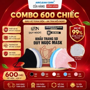5D Duy Ngọc- Thùng 600 Chiếc Khẩu Trang 3 Lớp Kháng Khuẩn,Chống Bụi Mịn