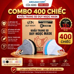 5D Duy Ngọc- Thùng 400 Chiếc Khẩu Trang 3 Lớp Kháng Khuẩn,Chống Bụi Mịn