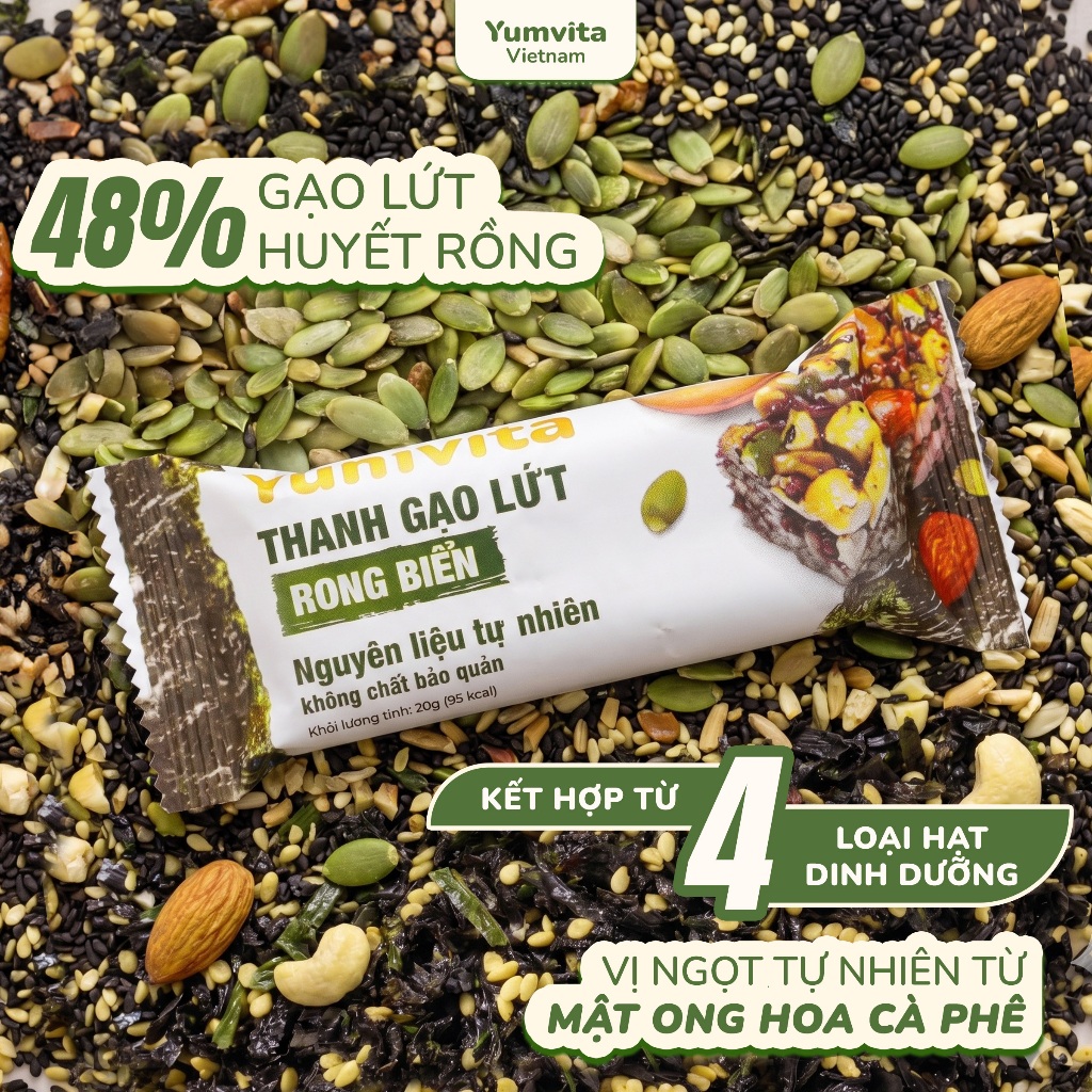 [MUA 1 TẶNG 1] Thanh Gạo Lứt Dinh Dưỡng 3 Vị Chà Bông/ Rong biển/Bánh Kẹp Rong Biển Yumvita - 200gr