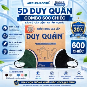 5D Duy Quân - Thùng 600 Chiếc Khẩu Trang 3 Lớp Kháng Khuẩn,Chống Bụi Mịn