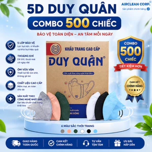 5D Duy Quân - Thùng 500 Chiếc Khẩu Trang 3 Lớp Kháng Khuẩn,Chống Bụi Mịn