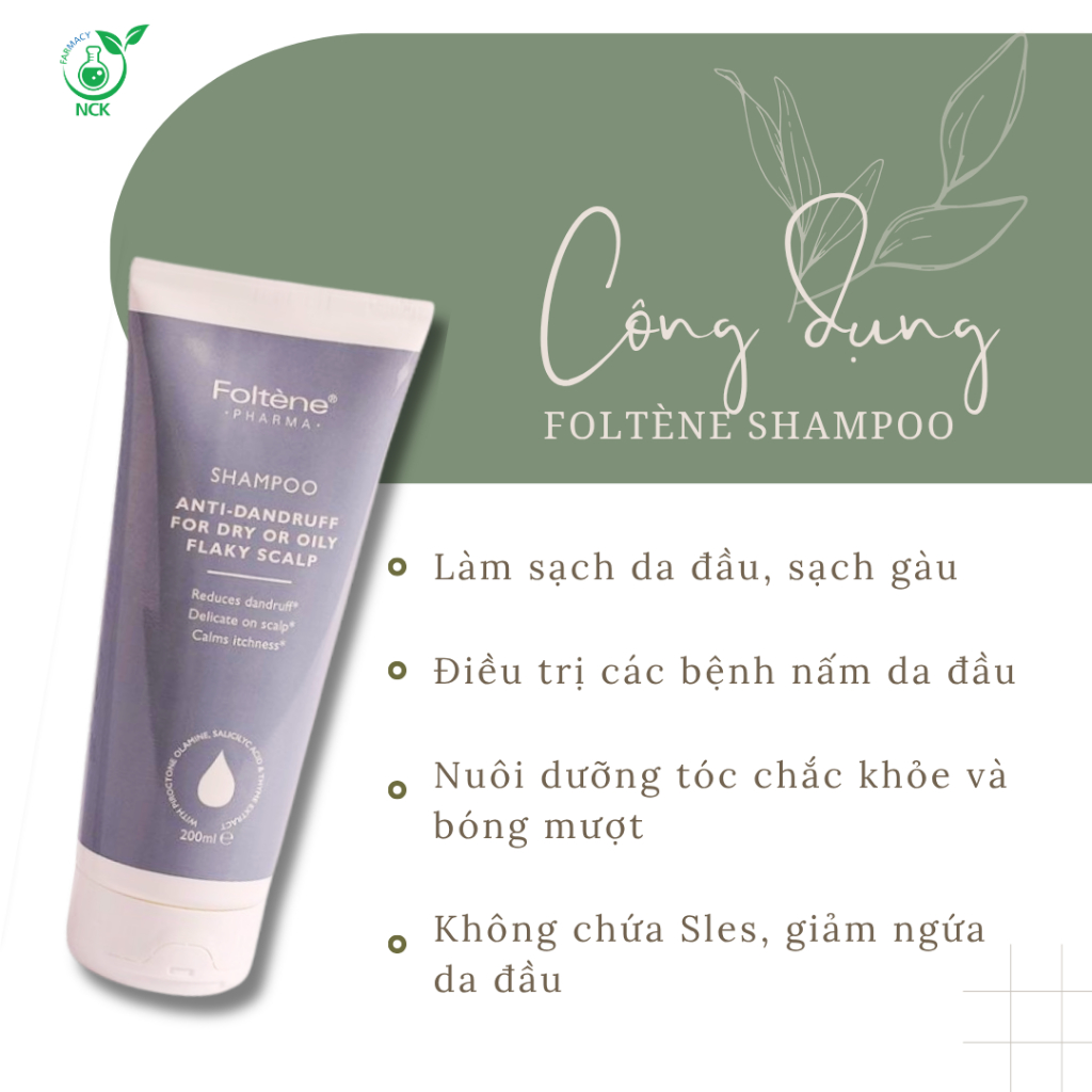 [NCK Farmacy] Dầu Gội FOLTÈNE Giảm Rụng Tóc, Phục Hồi Nang Tóc Làm Dày Tóc Cho Nam Nữ