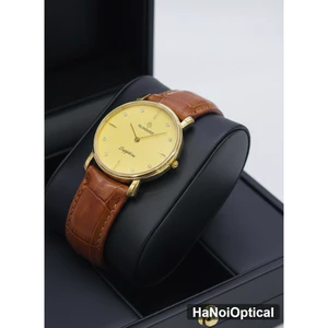 Đồng Hồ Nam SUNRISE Sapphire (Hàng Cũ Nhật Bãi) - Kính Sapphire Chống Trầy, Đính Đá Sang Trọng, Dây Da Nâu HaNoiOptical