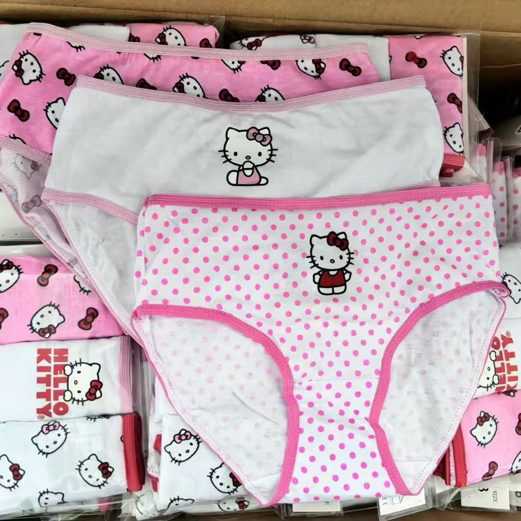 Set 3 quần chip bé gái 2–8 tuổi (12–25kg) hình Hello Kitty K053 hàng xuất dư dễ thương