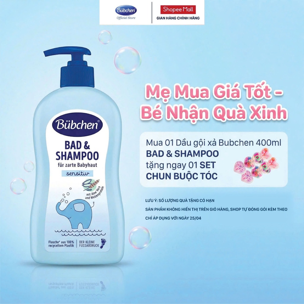 Sữa Tắm Bubchen Bad & Shampoo Bảo Vệ Da Cho Trẻ Sơ Sinh 400ml Bubchen Offical Store