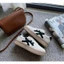 Già Nữ Độn Đế 4cm Bằng Da Phối Màu Nâu, Đen Basic Thời Trang Sneaker Bản Dày Êm Chân Đứng Form