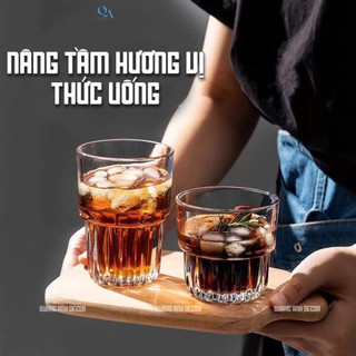 SET 6 Ly Thủy Tinh Trong Suốt Vân Sọc | Ly Thủy Tinh Cao Cấp Chịu Nhiệt - Ly Uống Cà Phê, Trà, Nước Ép DECOR Bàn