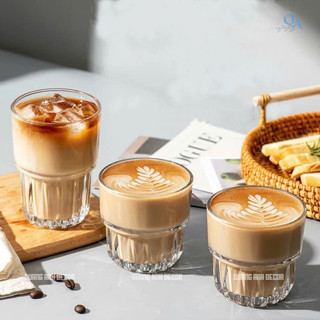 SET 6 Ly Thủy Tinh Trong Suốt Vân Sọc | Ly Thủy Tinh Cao Cấp Chịu Nhiệt - Ly Uống Cà Phê, Trà, Nước Ép DECOR Bàn