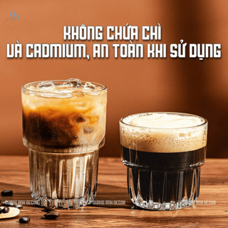 SET 6 Ly Thủy Tinh Trong Suốt Vân Sọc | Ly Thủy Tinh Cao Cấp Chịu Nhiệt - Ly Uống Cà Phê, Trà, Nước Ép DECOR Bàn