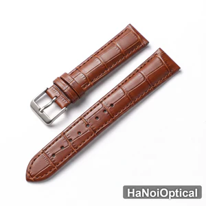 Dây da đồng hồ vân cá sấu cao cấp (Đủ size 12-14-16-18-20-22mm) - Khóa cài inox không gỉ