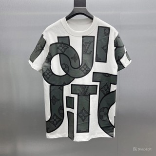 Áo Thun Nam Nữ Họa Tiết Chữ Lồng Cổ Tròn Chất Cotton Cao Cấp Co Giãn 4 Chiều H-LUXURY