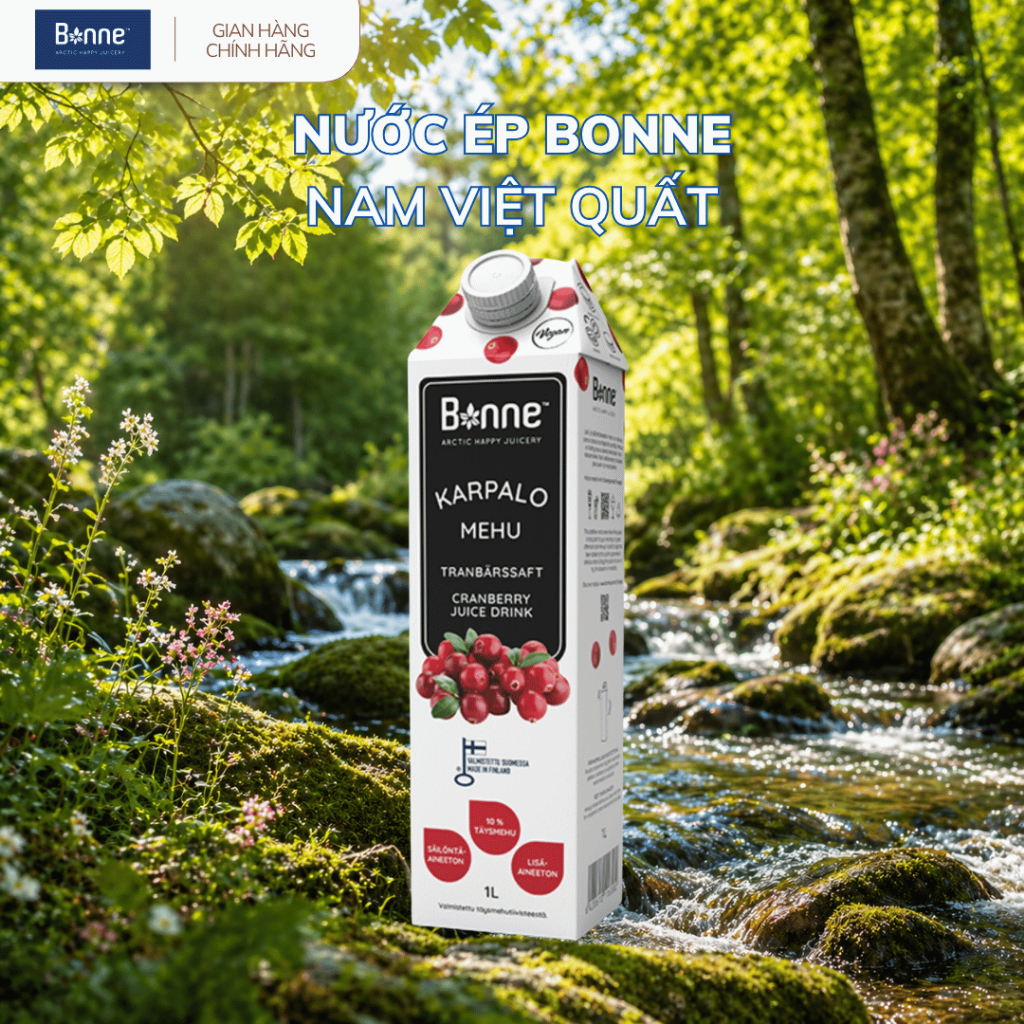 Nước Ép Bonne Phần Lan 1 Hộp 1L - Nam Việt Quất - Việt Quất