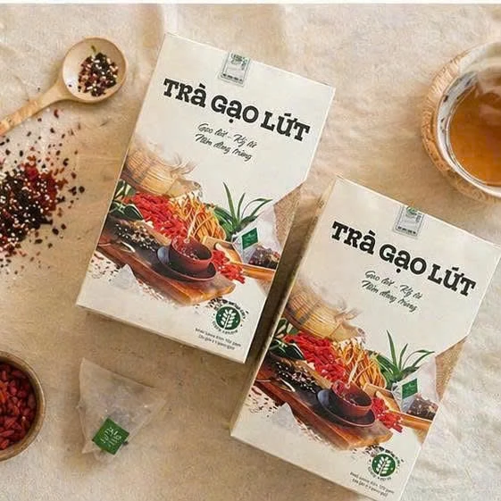 02 Hộp Trà hoa gạo lứt đông trùng hảo giảm cân, trà gạo lứt huyết rồng giảm mỡ bụng , thanh lọc cơ thể, an thần ngủ ngon