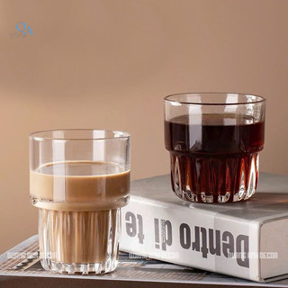 Bộ 6 Cốc Thủy Tinh Vân Sọc 2 Tầng Chịu Nhiệt | Cốc Uống Cà Phê ESPRESSO Latte Cao Cấp - Sang Trọng