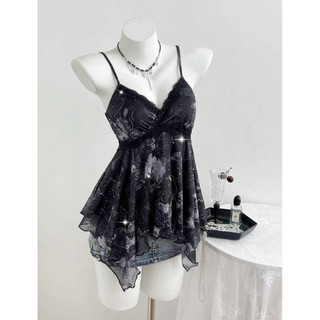 Áo tank top nữ hoa tiết y2k
