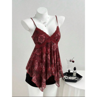 Áo tank top nữ hoa tiết y2k