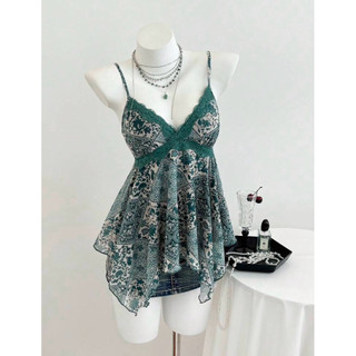 Áo tank top nữ hoa tiết y2k