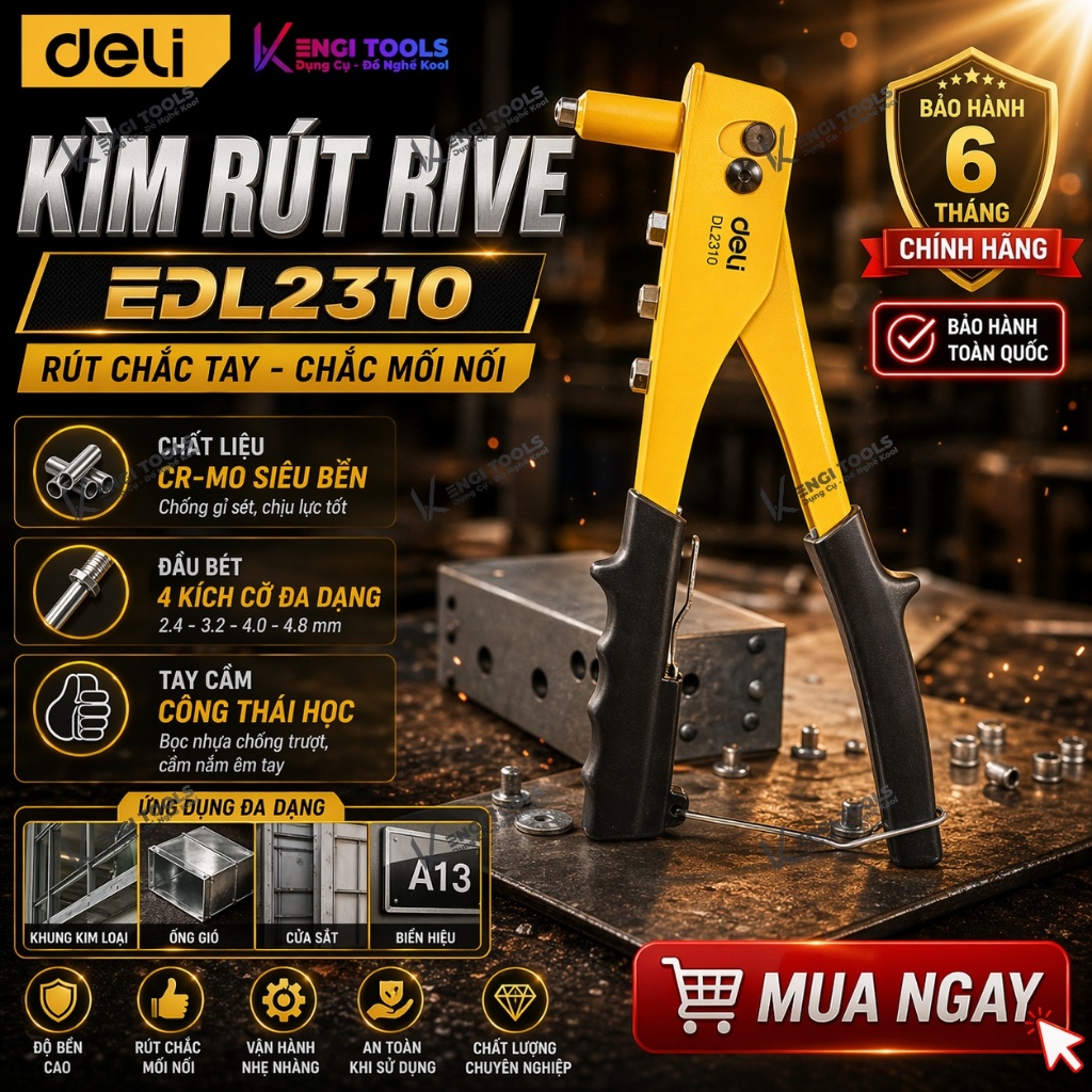 [Hàng Chính Hãng] Kìm Rút Rive 10 Inch Deli EDL2310 - Tay Cầm Thiết Kế ...