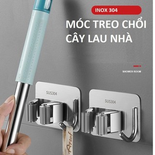 Móc Treo Kẹp Chổi INOX 304 mới, Móc Dán Tường Siêu Chắc Thiết Kế Hiện Đại