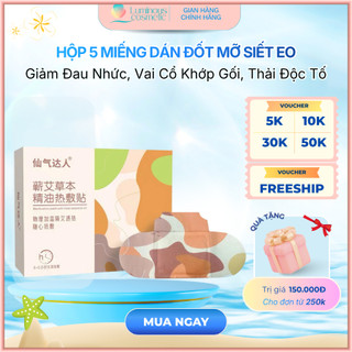 Hộp 5 Miếng Dán Đốt Mỡ Siết Eo Giảm Đau Nhức, Vai Cổ Khớp Gối Thải Độc Tố ,Giảm Cân Tinh Dầu Cây Ngải Cứu