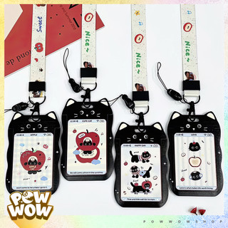Bao Đựng Thẻ Nhân Viên Nhựa ABS Phong Cách Nhân Vật Hoạt Hình Mèo Đen Black Cat Táo Bán Riêng Theo Phân Loại