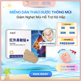 Miếng Dán Viêm Mũi Dị Ứng Hồng Ngoại Hộp 6 Miếng, Hỗ Trợ Thông Mũi Giảm Nghẹt Mũi, Dễ Thở Khi Ngủ