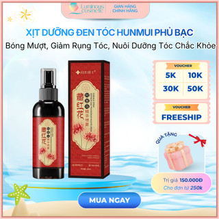 Xịt Dưỡng Tóc Đen Nghệ Tây HUNMUI - Giúp Phục Hồi Tóc Hư Tổn Cải Thiện Bạc Tóc, Cho Mái Tóc Đen Suôn Mượt HUNMUI