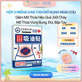 Hộp 5 Miếng Dán Nóng Tan Mỡ Bụng Nam Kinh Đồng Nhân Đường - Dán Siết Eo Tonrentang Đánh Tan Mỡ Bụng, Giảm Đau Bụng